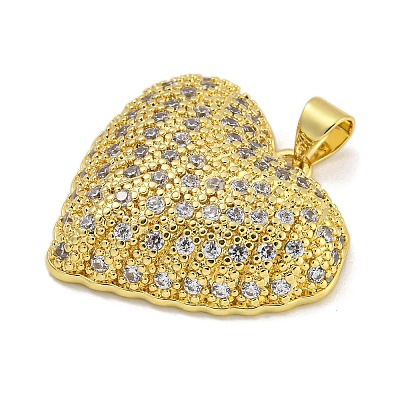 Rack Plating Brass Micro Pave Cubic Zirconia Pendants KK-I718-19A-G-1