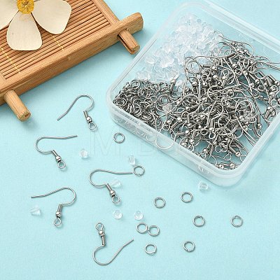 100Pcs 304 Stainless Steel French Hooks with Coil and Ball STAS-YW0001-59-1