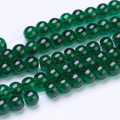 Spray Painted Crackle Glass Beads Strands CCG-Q001-4mm-17-1