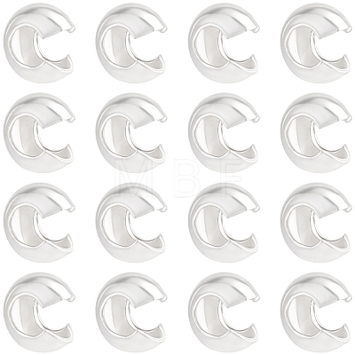 20Pcs 925 Sterling Silver Crimp Bead Cover STER-BBC0009-49-1