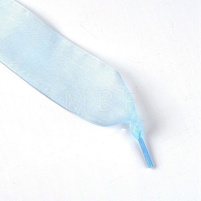 Flat Transparency Polyester Chiffon Shoelaces DIY-WH0265-04A-1