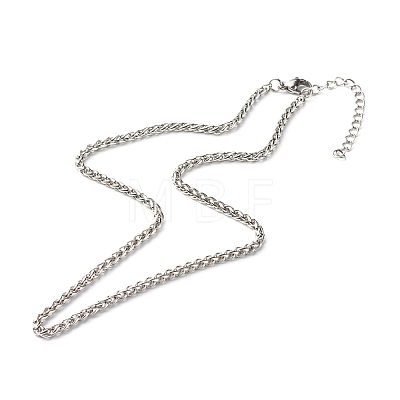 304 Stainless Steel Wheat Chains Necklace NJEW-JN03591-1