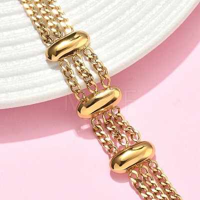 304 Stainless Steel Multi-strand Curb Chain Bracelets BJEW-F533-02E-G-1