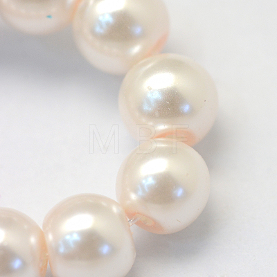 Baking Painted Pearlized Glass Pearl Round Bead Strands X-HY-Q003-10mm-41-1