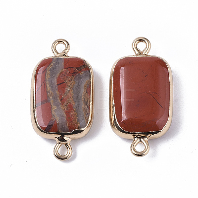 Edge Golden Plated Natural Red Jasper Links connectors G-S359-034B-1