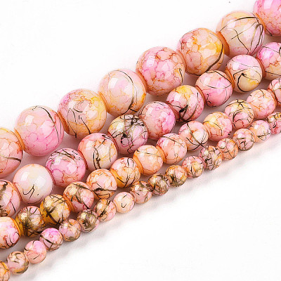 Baking Painted Glass Beads Strands DGLA-N003-10mm-B02-1