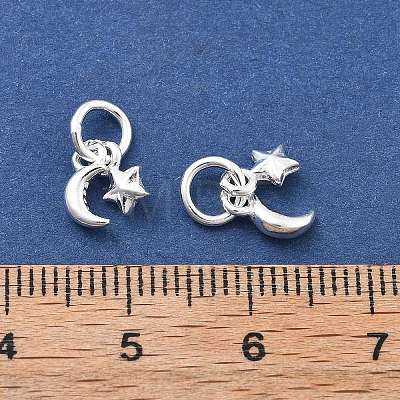 Fine Silver Moon Star Charms STER-D302-02S-1