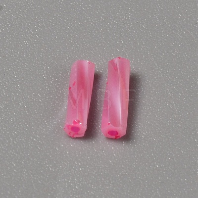 Opaque Colours Glass Twist Bugle Beads GLAA-WH0039-08E-1