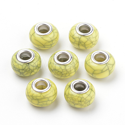 Imitation Turquoise Style Resin European Beads OPDL-Q132-09-1