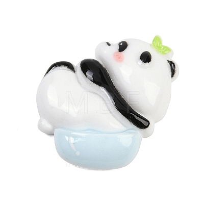 Light Sky Blue Opaque Panda Resin Cabochons CRES-P037-02E-1