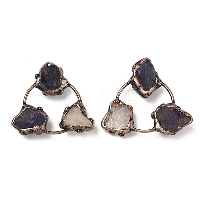 Natural Amethyst & Citrine Triangle Cabochons G-H332-04R-1