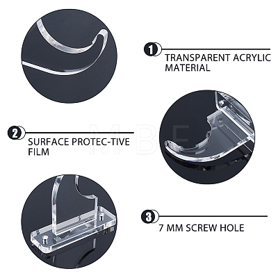 Acrylic Wall Mounted Sword Holder Display AJEW-WH0459-27-1