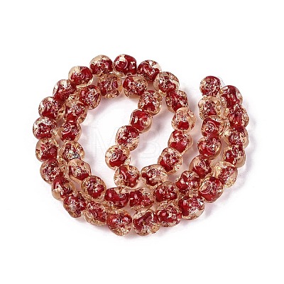Handmade Gold Sand Lampwork Beads LAMP-Q039-03B-1