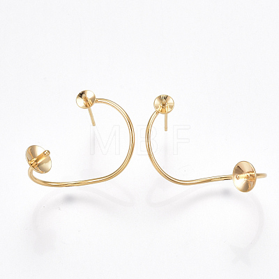 Brass Stud Earring Findings X-KK-T038-306G-1