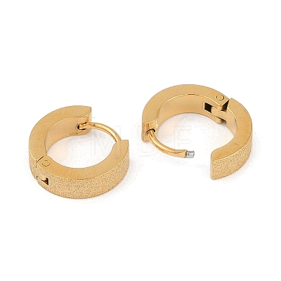 Ion Plating(IP) Sand Flash 304 Stainless Steel Hoop Earrings for Women EJEW-M001-03G-1