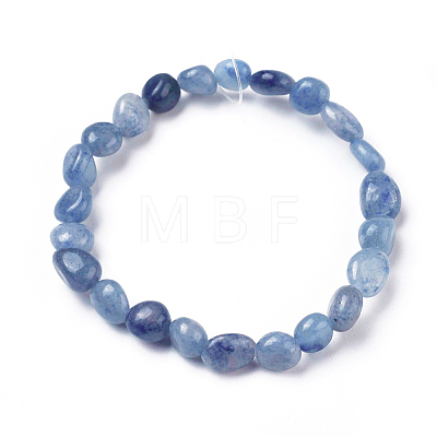 Natural Blue Aventurine Bead Stretch Bracelets BJEW-K213-02-1