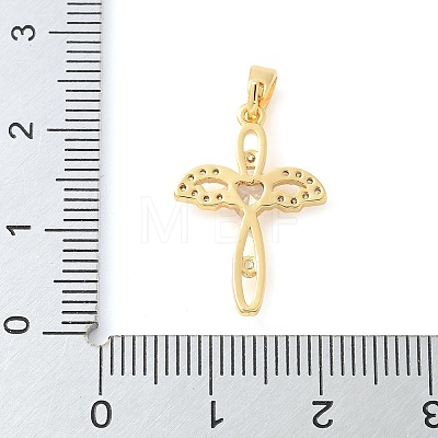 Brass Micro Pave Cubic Zirconia Pendants KK-U056-30G-1