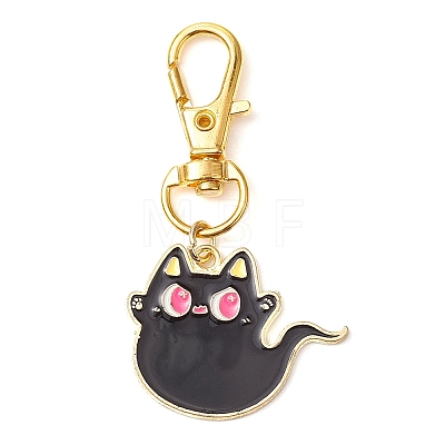 Halloween Alloy Enamel Pendant Decoration HJEW-JM02265-1