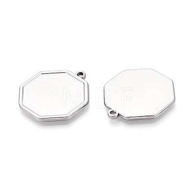 304 Stainless Steel Pendant Cabochon Settings STAS-N108-71P-1
