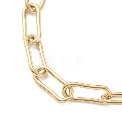 Vacuum Plating 304 Stainless Steel Paperclip Chain Necklaces STAS-A051-07G-1