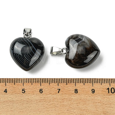 Natural Banded Agate Pendants G-F820-10A-13-1