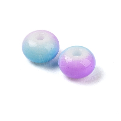 Opaque Spray Painted Glass Beads GLAA-G118-01N-1