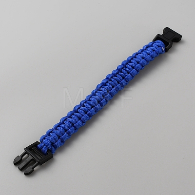Survival Polyester Cord Bracelet with Plastic Clasps for Hiking Camping Outdoor BJEW-WH0018-54D-1
