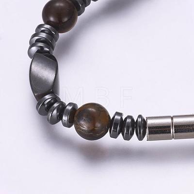 Non-Magnetic Synthetic Hematite Beaded Bracelets BJEW-P178-12-1
