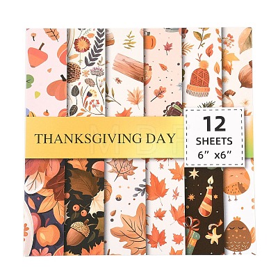 Thanksgiving Day Leaf Turkey Scrapbooking Paper Pads Set STIC-C010-35B-1