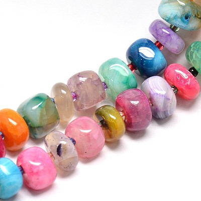 Natural Agate Nuggets Graduated Beads Strands G-F214-30A-1