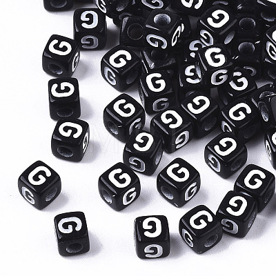Opaque Acrylic Beads X-SACR-N002-01G-1