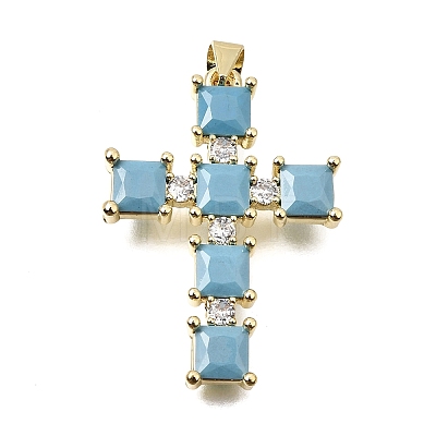 Brass Pave Cubic Zirconia Pendants CU-CBAE7DF-11G-C05-1