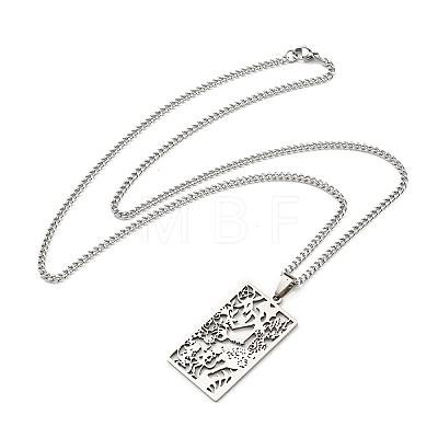 Non-Tarnish 304 Stainless Steel Pendant Necklaces NJEW-L118-02P-02-1