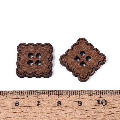 4-Hole Square Wood Buttons BUTT-Q046-10B-1