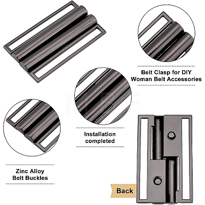 6Sets 3 Colors Zinc Alloy Belt Buckles FIND-BC0002-48-1