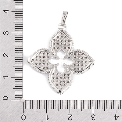 Rack Plating Brass & Clear Cubic Zirconia Pendants KK-S374-01P-1