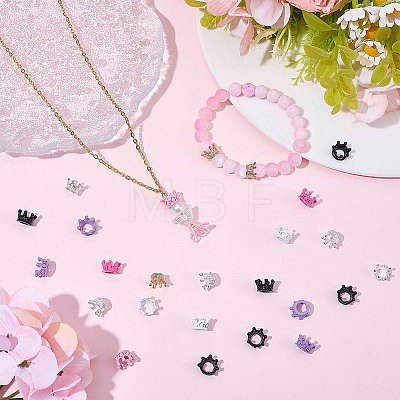 70Pcs 7 Colors Alloy Crown European Beads FIND-SP0005-86-1