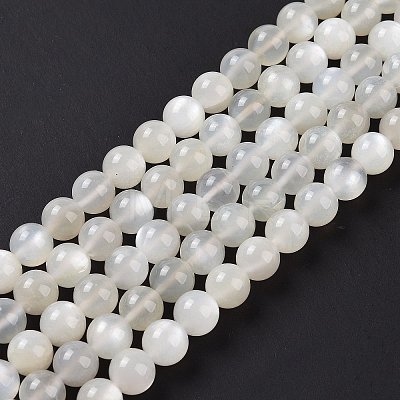 Natural White Moonstone Beads Strands G-F306-05AB-8mm-1