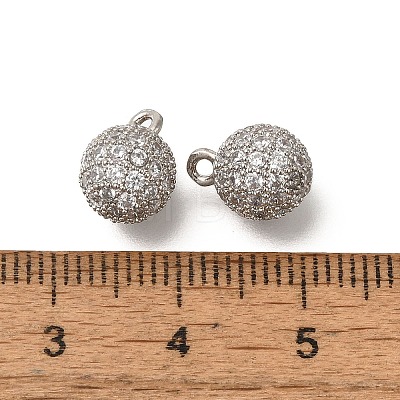 Rack Plating Brass Micro Pave Cubic Zirconia Charms KK-F883-07P-02-1