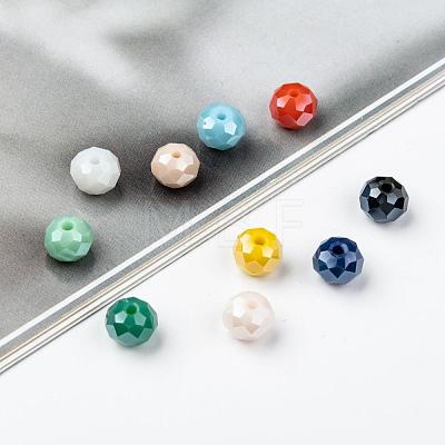 Electroplate Glass Beads Strands EGLA-JP0002-01F-8mm-1