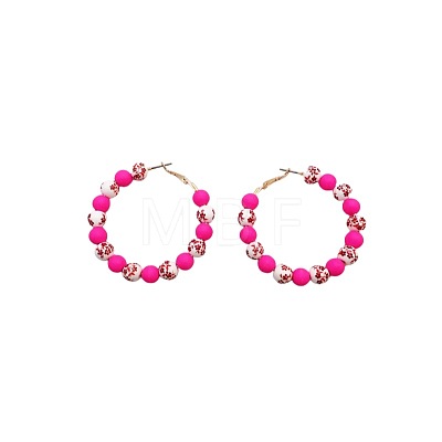 Porcelain Hoop Earrings FS-WG8AF2D-04-1