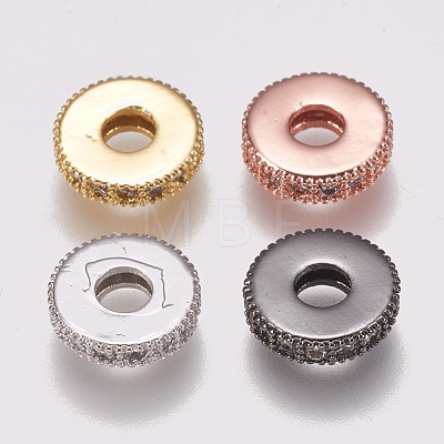 Brass Micro Pave Cubic Zirconia Bead Spacers ZIRC-K074-11A-01-1