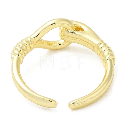 Rack Plating Brass Hollow Teardrop Open Cuff Ring for Women RJEW-M151-05G-1