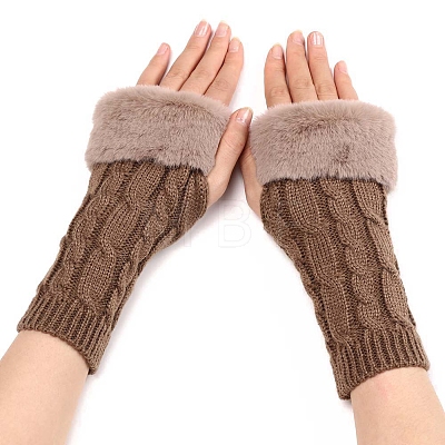 Acrylic Fibers Knitting Fingerless Gloves PW-WG53A2A-04-1