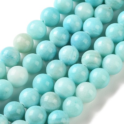 Natural Striped Stone Beads Strands G-B192-B01-10mm-1