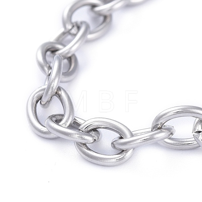 Unisex 304 Stainless Steel Cable Chain Bracelets BJEW-P245-39P-1