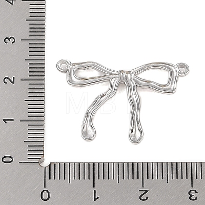 304 Stainless Steel Textured Bowknot Links Connector Charms STAS-S125-03P-1
