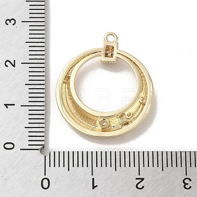 Brass Micro Pave Clear Cubic Zirconia Pendants KK-M275-57G-1