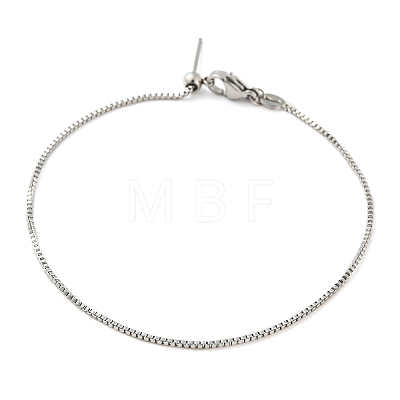 Non-Tarnish 304 Stainless Steel Add a Bead Adjustable Box Chains Bracelets for Women BJEW-M307-01A-P-1