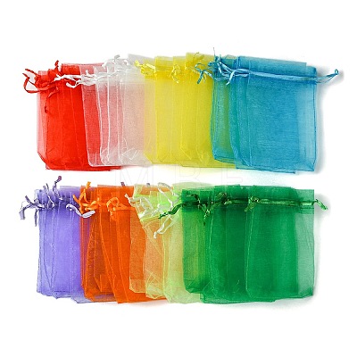 48Pcs 8 Colors Organza Bags Jewellery Storage Pouches Party Wedding Favour Gift Bags OP-FS0001-02-1